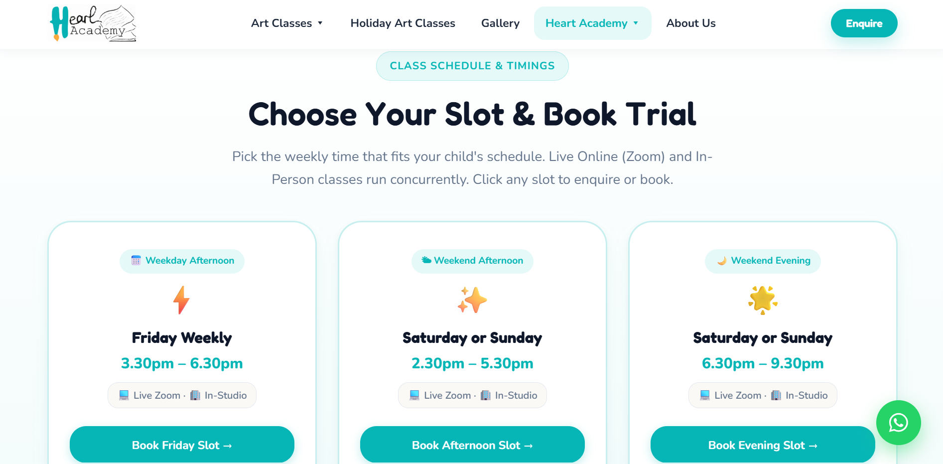 heART Studio - Art school website screenshot 11